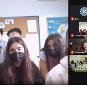 Първа онлайн среща между партньорските училища