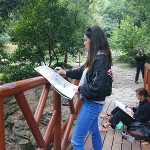 Пленер в Морската градина