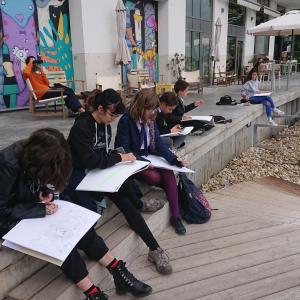 Пленер в Морската градина