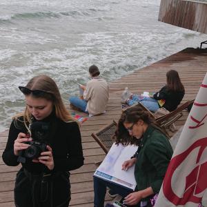 Пленер в Морската градина